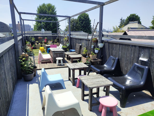 ベーカリー楽楽のテラス席